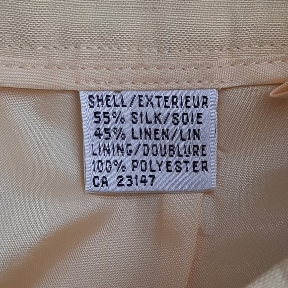 Women's Talbots Pastel Egg Nog Yellow Capri Pants Silk And Linen. - Picture 5 of 5